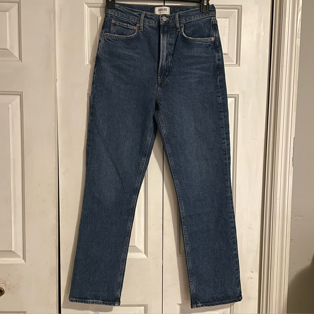 Agolde Women  High Rise Stovepipe Jeans - Dark Blue size 27